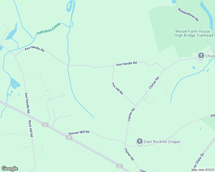 map of restaurants, bars, coffee shops, grocery stores, and more near 65 Foxhill Road in Quakertown