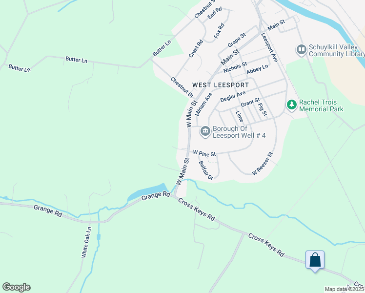 map of restaurants, bars, coffee shops, grocery stores, and more near 821 West Main Street in Leesport