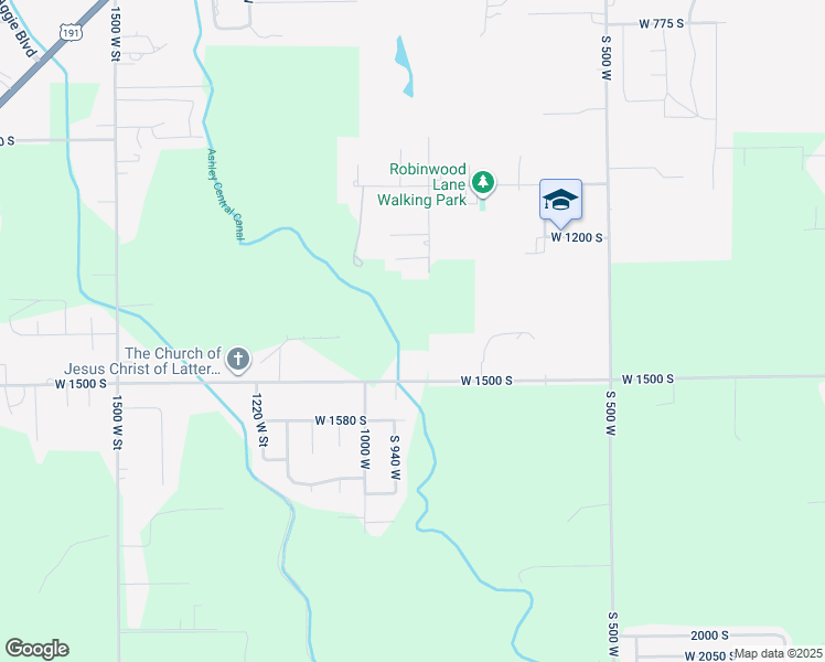 map of restaurants, bars, coffee shops, grocery stores, and more near 860 West 1500 South in Vernal