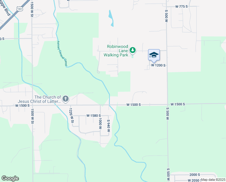 map of restaurants, bars, coffee shops, grocery stores, and more near 860 West 1500 South in Vernal