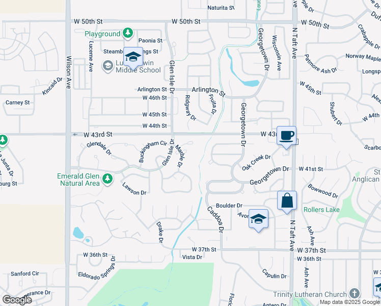 map of restaurants, bars, coffee shops, grocery stores, and more near 2016 Tonopas Court in Loveland