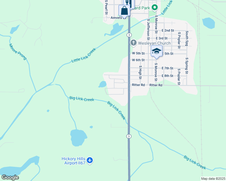 map of restaurants, bars, coffee shops, grocery stores, and more near 1701 South Walnut Street in Hartford City