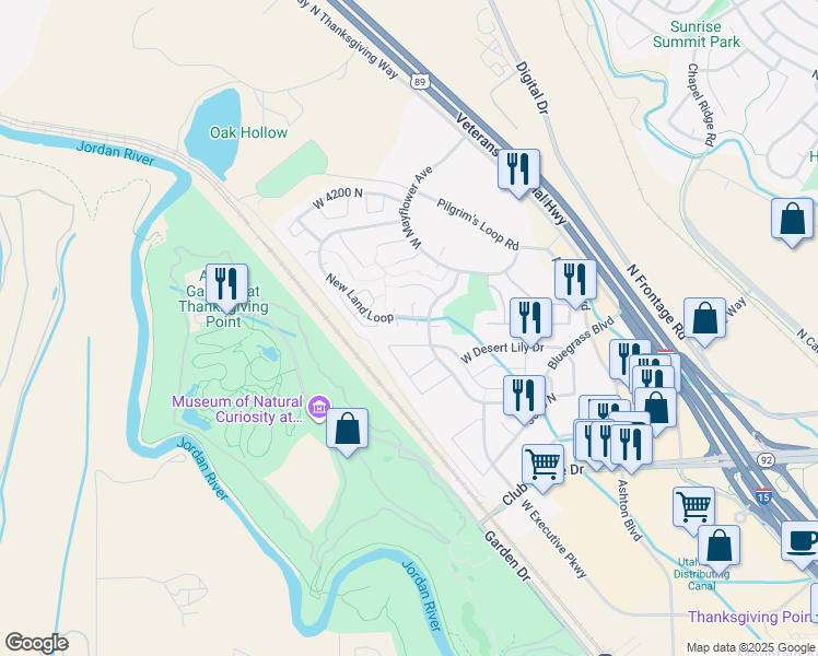 map of restaurants, bars, coffee shops, grocery stores, and more near 3415 West Newland Loop in Lehi