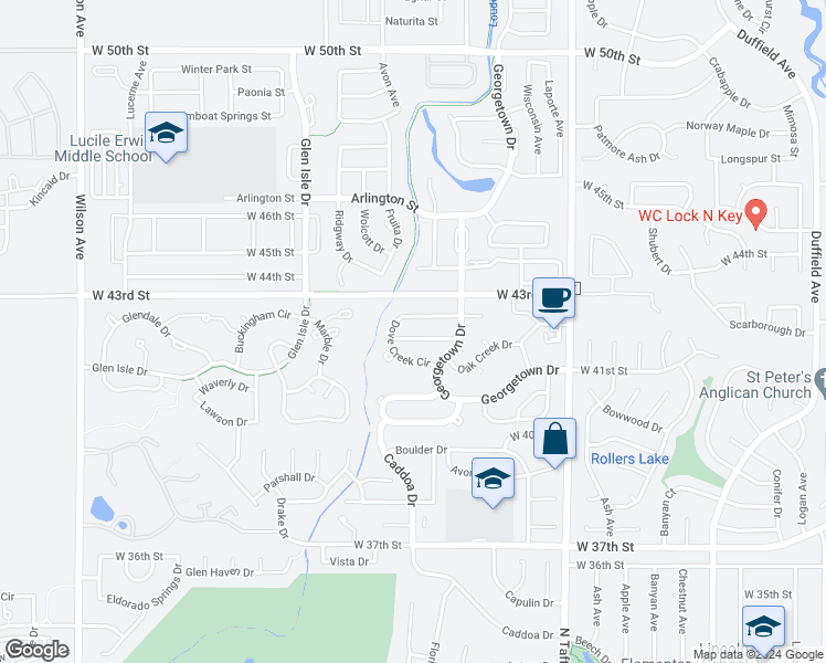map of restaurants, bars, coffee shops, grocery stores, and more near 1825 Elk Springs Street in Loveland