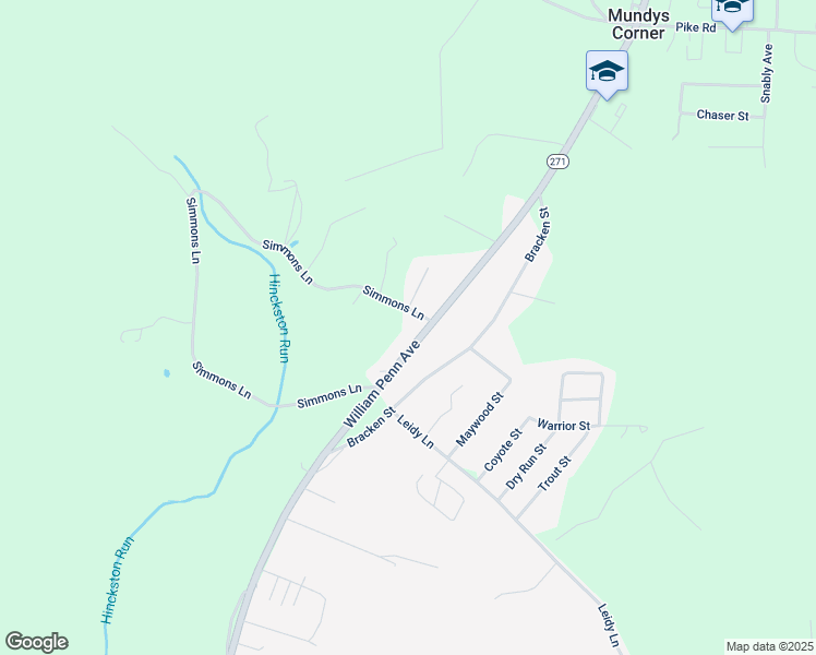 map of restaurants, bars, coffee shops, grocery stores, and more near 600-698 Simmons Lane in Johnstown