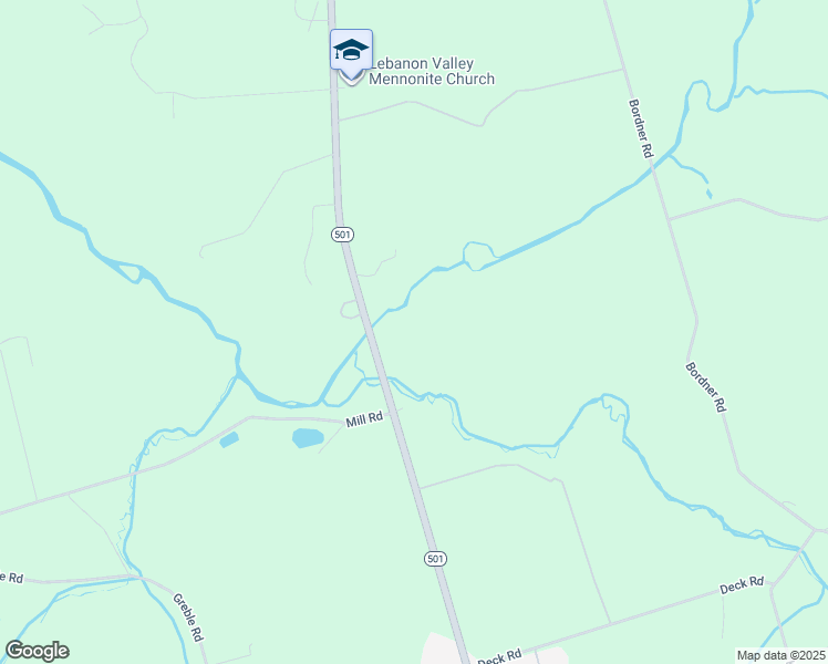 map of restaurants, bars, coffee shops, grocery stores, and more near 7701 Lancaster Avenue in Myerstown