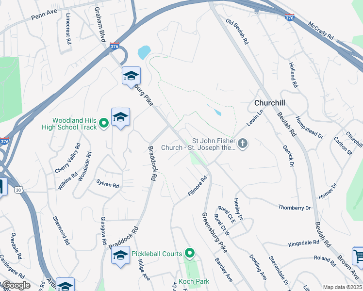 map of restaurants, bars, coffee shops, grocery stores, and more near 101 Cara Lin Drive in Pittsburgh