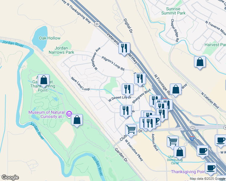map of restaurants, bars, coffee shops, grocery stores, and more near 3246 West Davencourt Circle in Lehi