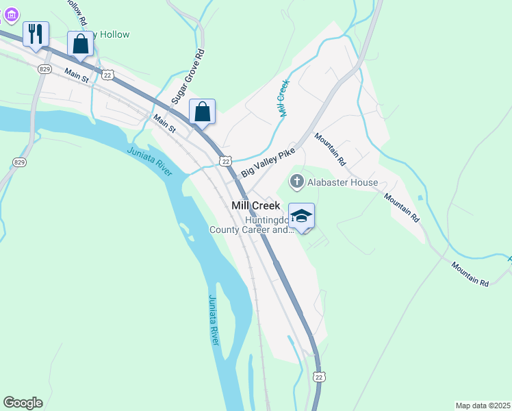map of restaurants, bars, coffee shops, grocery stores, and more near in Mill Creek