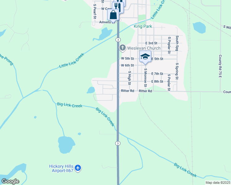 map of restaurants, bars, coffee shops, grocery stores, and more near 1714 South Walnut Street in Hartford City
