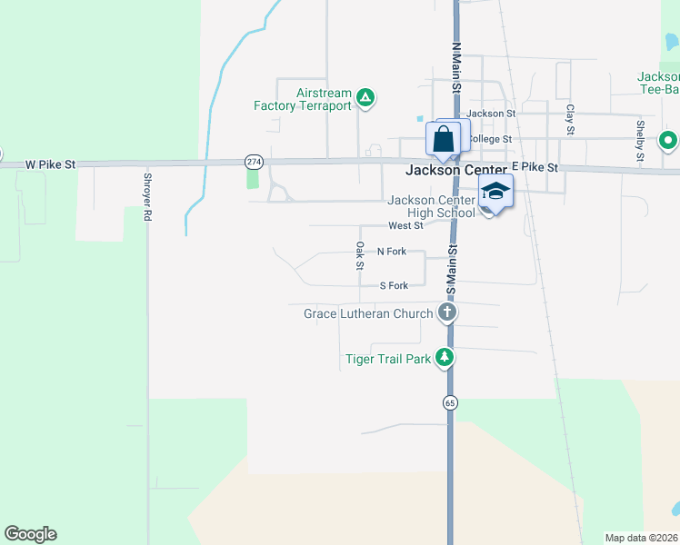 map of restaurants, bars, coffee shops, grocery stores, and more near in Jackson Center