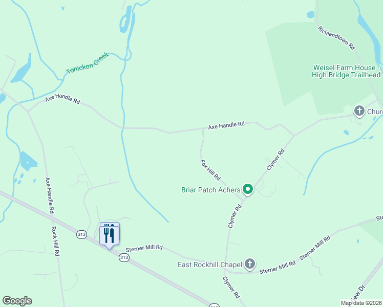 map of restaurants, bars, coffee shops, grocery stores, and more near 67 Fox Hill Road in Quakertown