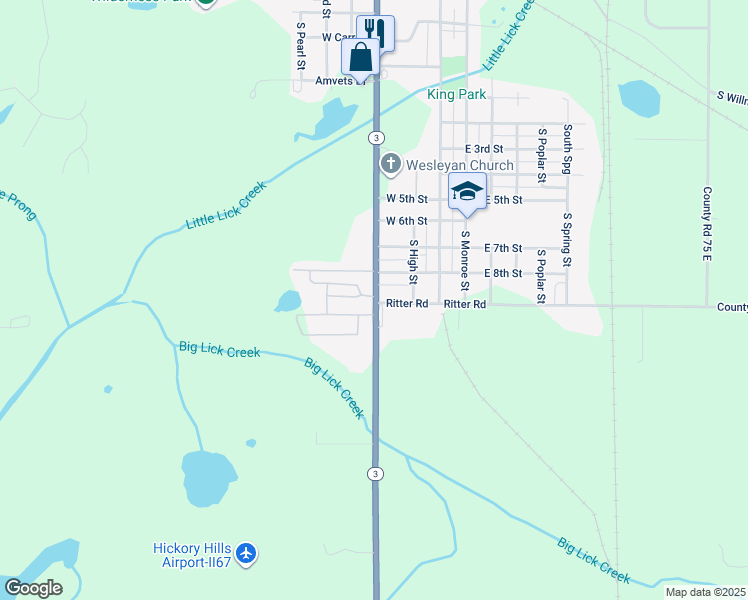 map of restaurants, bars, coffee shops, grocery stores, and more near 1714 South Walnut Street in Hartford City