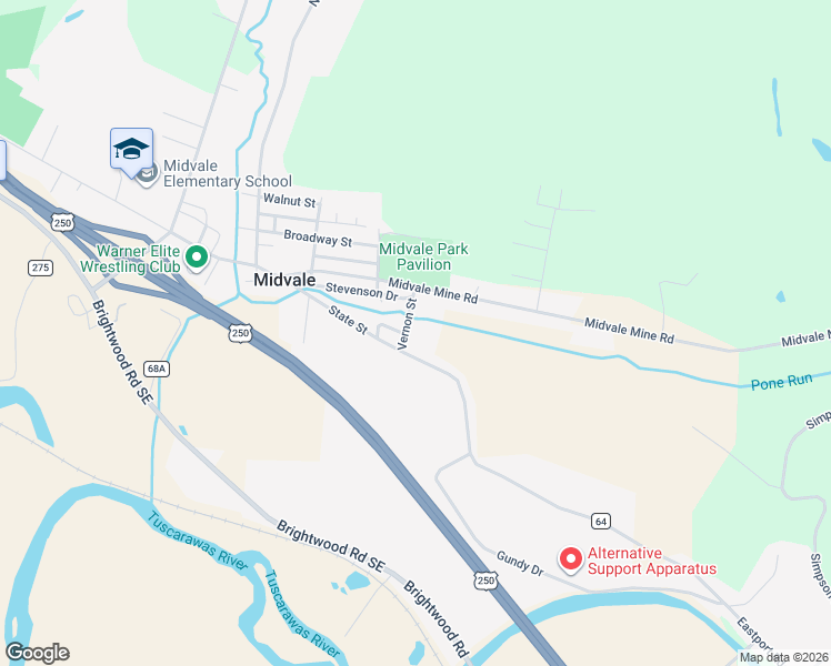 map of restaurants, bars, coffee shops, grocery stores, and more near 4302-4508 Rutledge Street Southeast in Dennison