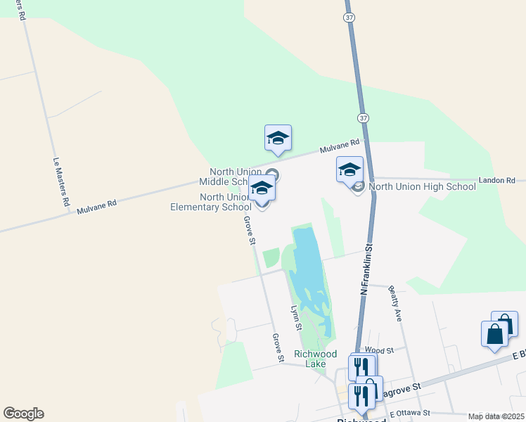 map of restaurants, bars, coffee shops, grocery stores, and more near 420 Grove Street in Richwood
