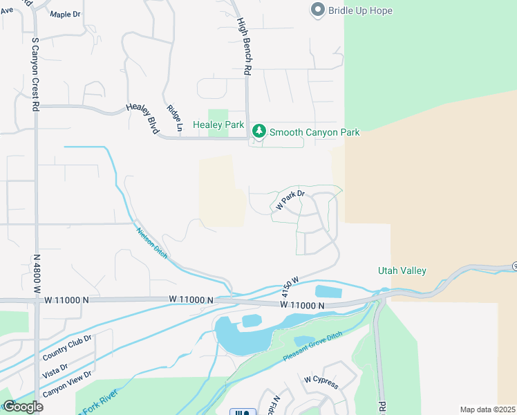 map of restaurants, bars, coffee shops, grocery stores, and more near 4224 West Park Drive in Highland