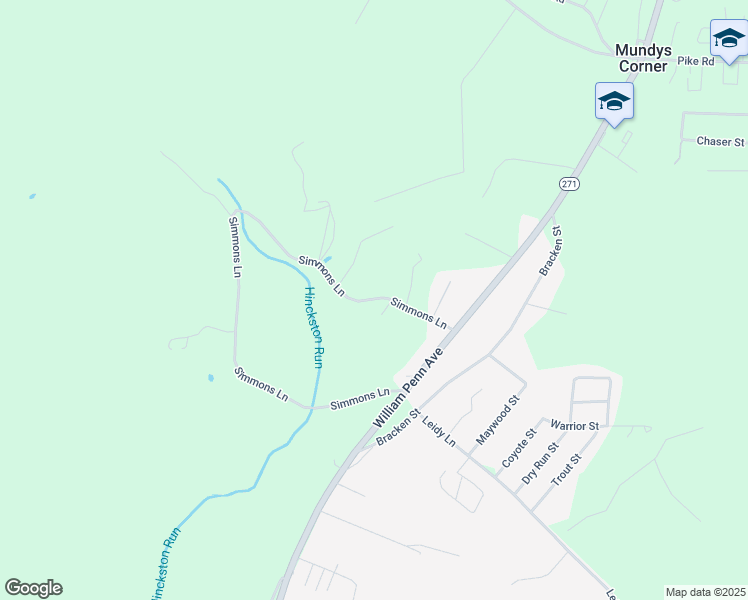 map of restaurants, bars, coffee shops, grocery stores, and more near 492 Simmons Lane in Johnstown