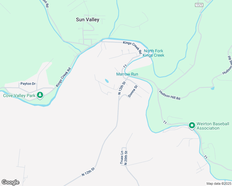 map of restaurants, bars, coffee shops, grocery stores, and more near 207 Kings View Dr in Weirton
