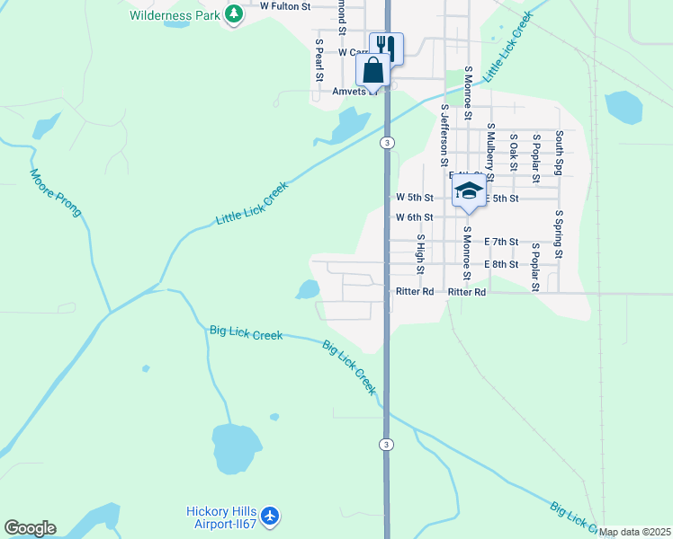 map of restaurants, bars, coffee shops, grocery stores, and more near 1701 South Walnut Street in Hartford City