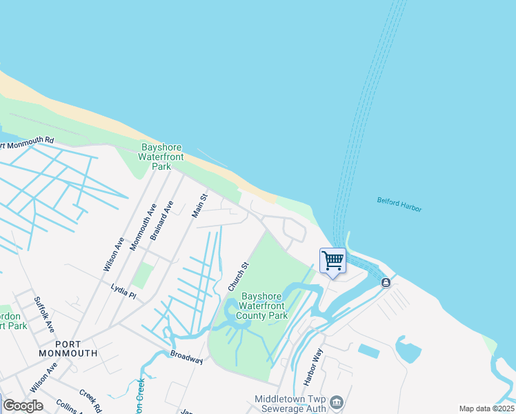 map of restaurants, bars, coffee shops, grocery stores, and more near 10 Golden Eye Lane in Port Monmouth