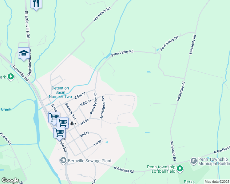 map of restaurants, bars, coffee shops, grocery stores, and more near 432 East 4th Street in Bernville