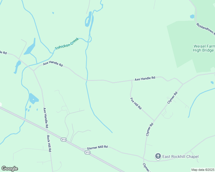 map of restaurants, bars, coffee shops, grocery stores, and more near 4363 Axe Handle Road in Quakertown