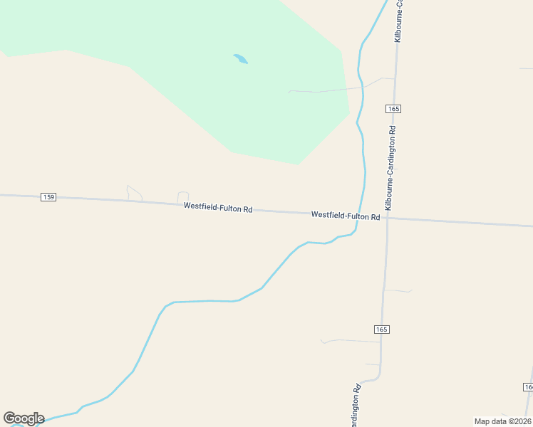 map of restaurants, bars, coffee shops, grocery stores, and more near 2186 County Road 159 in Ashley