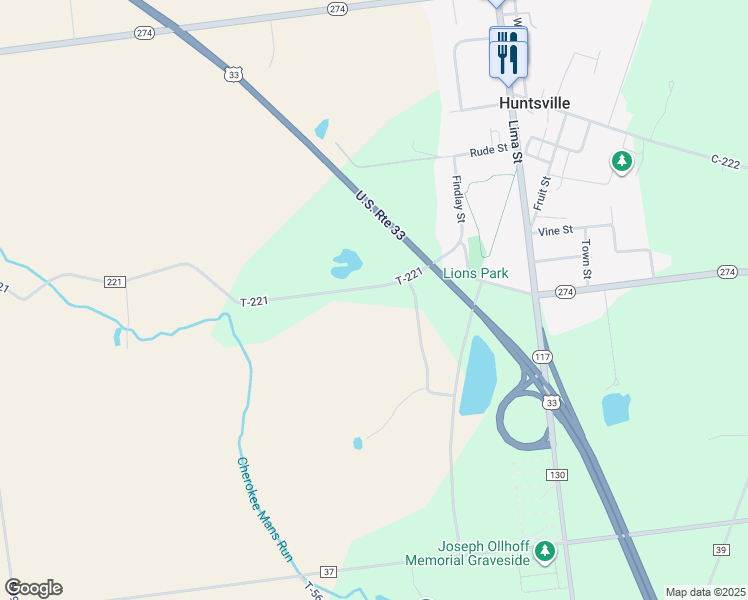 map of restaurants, bars, coffee shops, grocery stores, and more near 4021-4627 T-221 in Huntsville