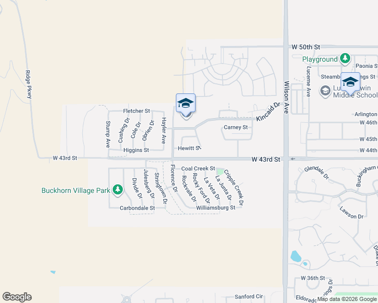 map of restaurants, bars, coffee shops, grocery stores, and more near 3450 Hewitt Street in Loveland