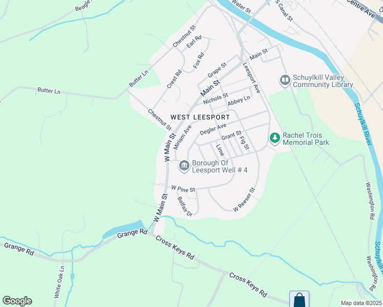 map of restaurants, bars, coffee shops, grocery stores, and more near 428 Degler Avenue in Leesport