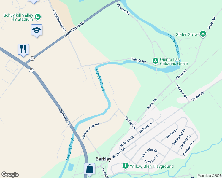 map of restaurants, bars, coffee shops, grocery stores, and more near 1098 Heffner Lane in Reading