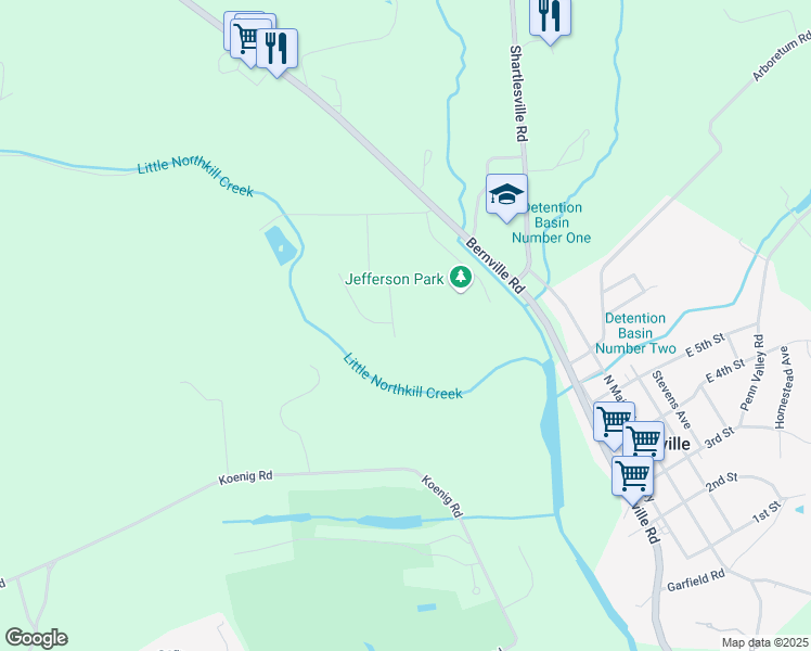 map of restaurants, bars, coffee shops, grocery stores, and more near 17 Jennifer Dr in Bernville