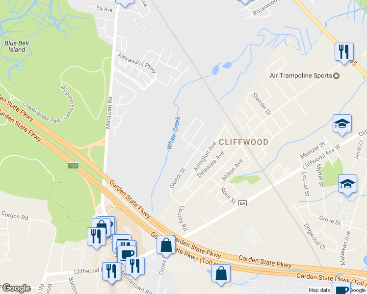 map of restaurants, bars, coffee shops, grocery stores, and more near 39 Columbus Avenue in Middlesex County