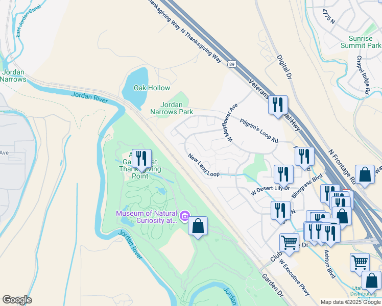 map of restaurants, bars, coffee shops, grocery stores, and more near 4012 New Land Loop in Lehi