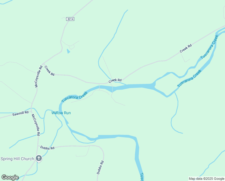map of restaurants, bars, coffee shops, grocery stores, and more near Creek Road in Honey Grove