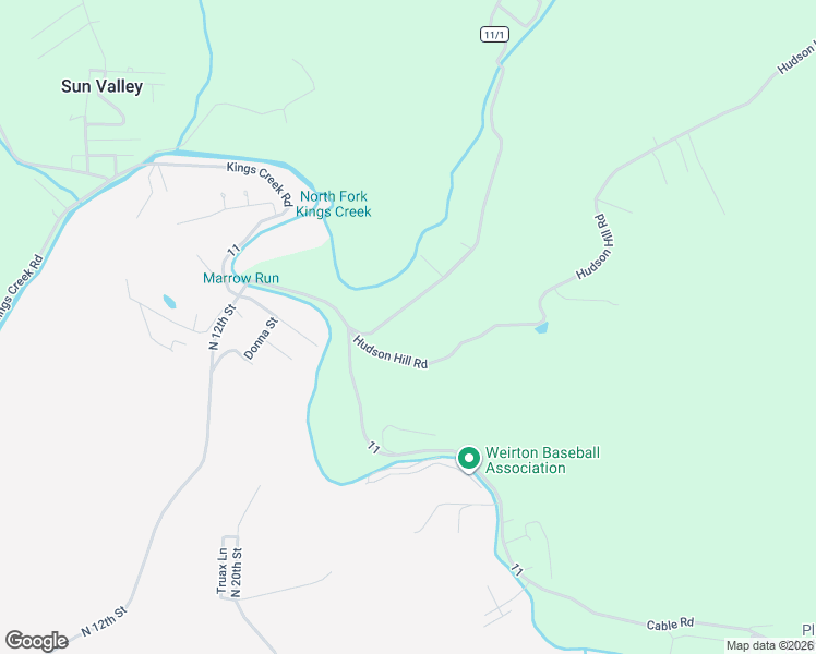 map of restaurants, bars, coffee shops, grocery stores, and more near 118 North Fork Road in Weirton