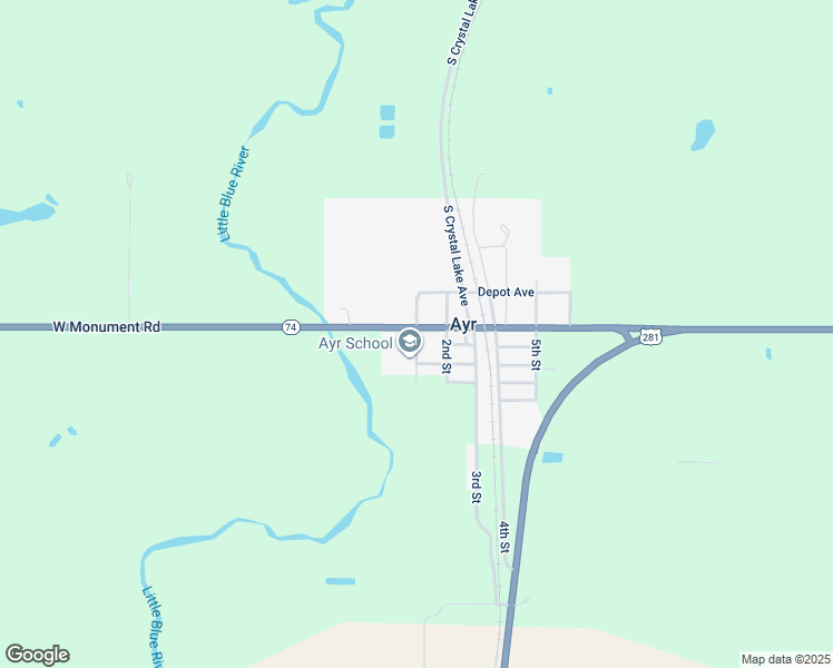 map of restaurants, bars, coffee shops, grocery stores, and more near 1st Street in Ayr