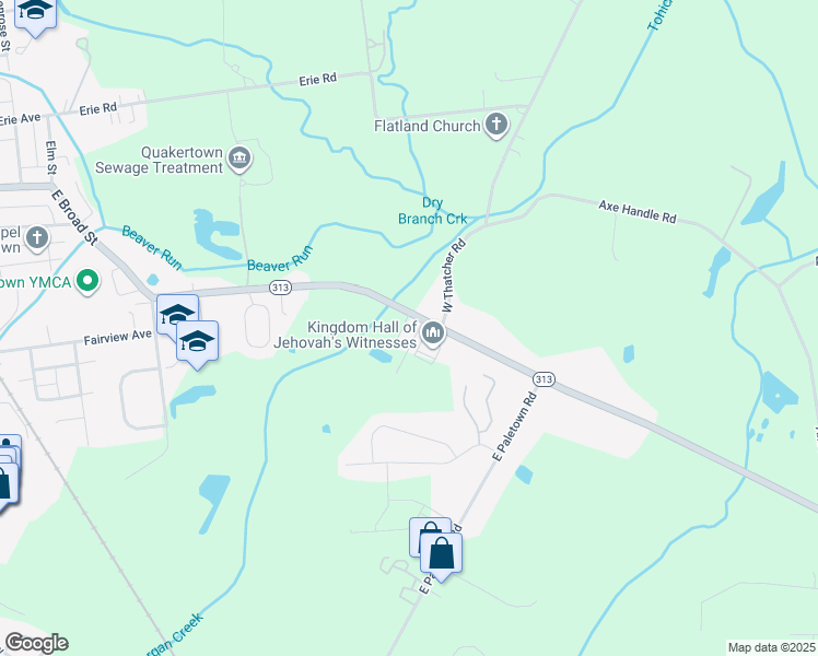 map of restaurants, bars, coffee shops, grocery stores, and more near 1000 Doylestown Pike in Quakertown