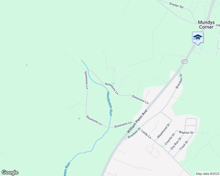 map of restaurants, bars, coffee shops, grocery stores, and more near 300-492 Simmons Lane in Johnstown