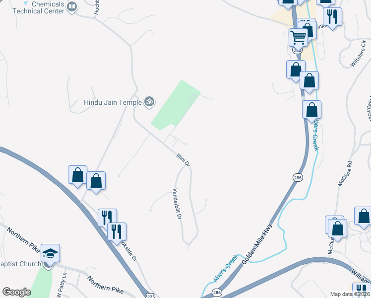 map of restaurants, bars, coffee shops, grocery stores, and more near 713 Citadel Drive in Monroeville