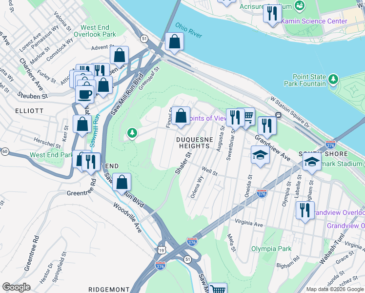 map of restaurants, bars, coffee shops, grocery stores, and more near 311 Republic Street in Pittsburgh