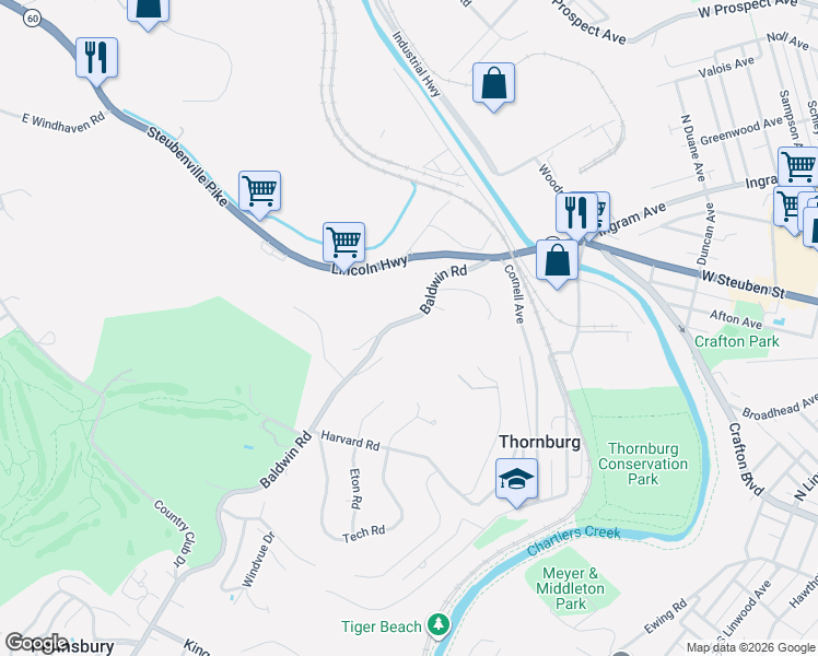map of restaurants, bars, coffee shops, grocery stores, and more near 711 Baldwin Road in Pittsburgh