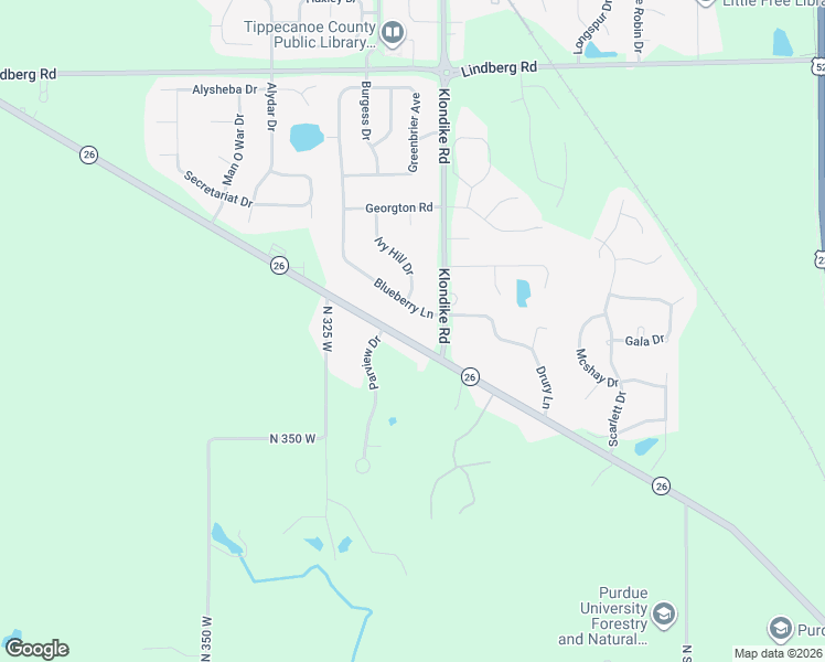 map of restaurants, bars, coffee shops, grocery stores, and more near 101 Blueberry Lane in West Lafayette