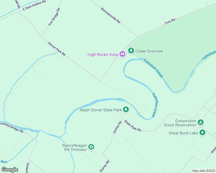 map of restaurants, bars, coffee shops, grocery stores, and more near 93 Stover Park Road in Bucks County