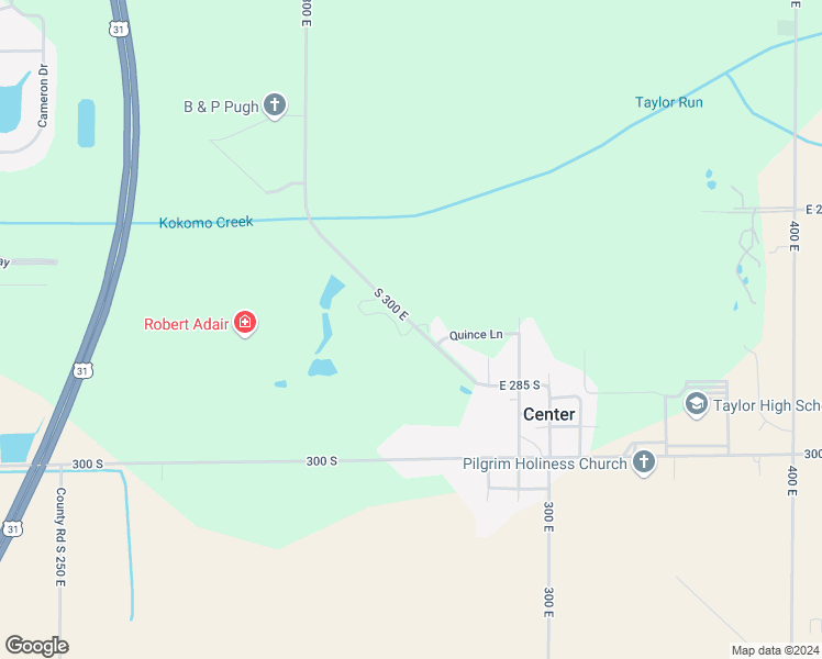 map of restaurants, bars, coffee shops, grocery stores, and more near 2894-2998 County Road S 300 East in Kokomo
