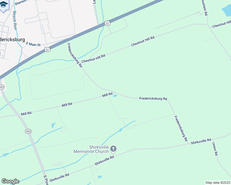 map of restaurants, bars, coffee shops, grocery stores, and more near Fredericksburg Rd in Lebanon County