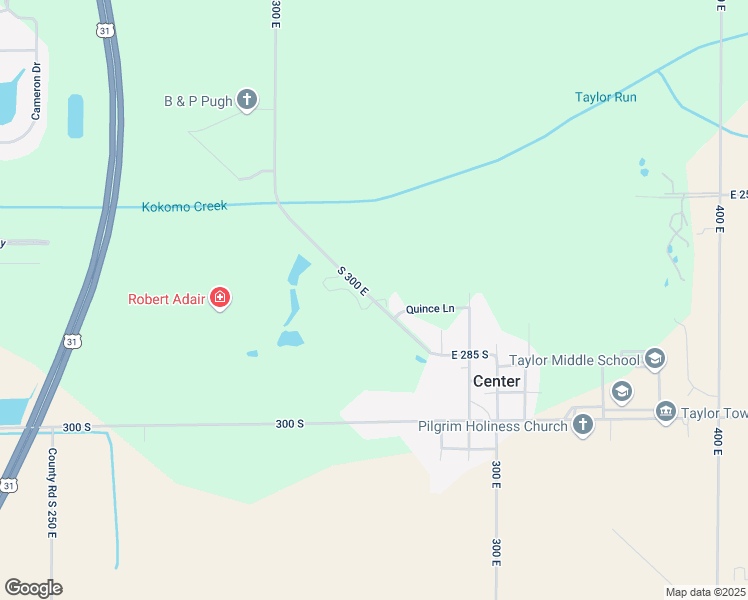 map of restaurants, bars, coffee shops, grocery stores, and more near 2894 County Road S 300 East in Kokomo