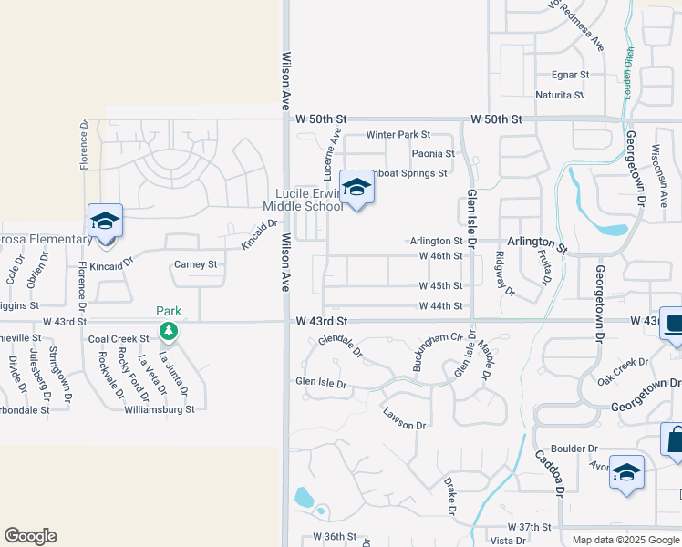 map of restaurants, bars, coffee shops, grocery stores, and more near 4545 Mead Place in Loveland