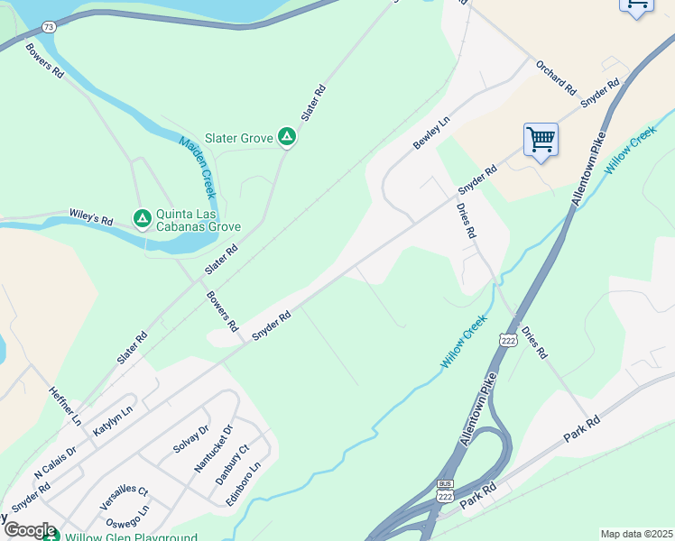 map of restaurants, bars, coffee shops, grocery stores, and more near 376 Snyder Road in Reading