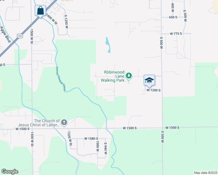 map of restaurants, bars, coffee shops, grocery stores, and more near 876 West 1200 South in Vernal